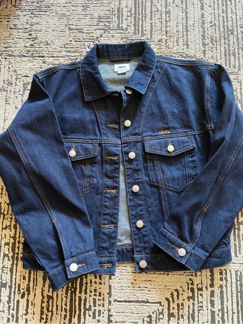Obey Men's Dark Indigo Denim Jacket